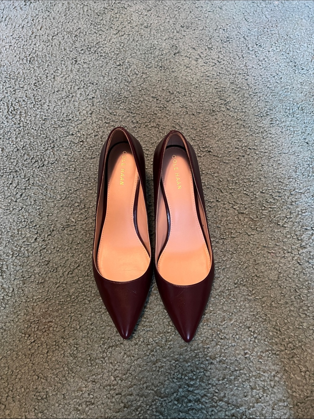 Cole Haan Women's Wine Pointed-Toe Leather Pumps